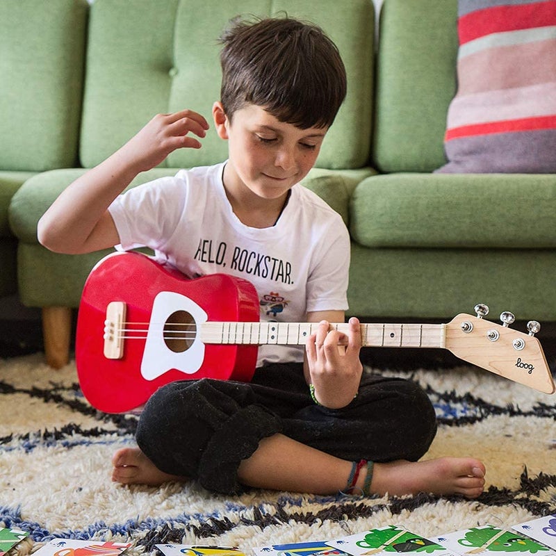 Loog Pro Acoustic kids Guitar 3-strings Ages 6+ Learning App and Lessons Included Black - Image 5
